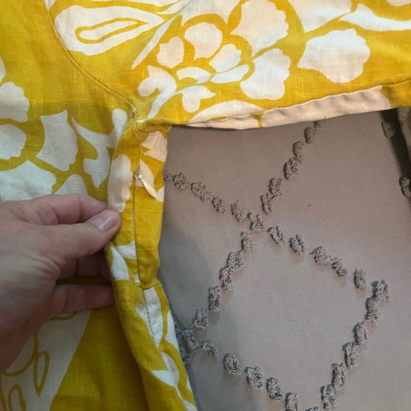 Boden Sunlit Yellow and White Linen Dress - Picture 4 of 4